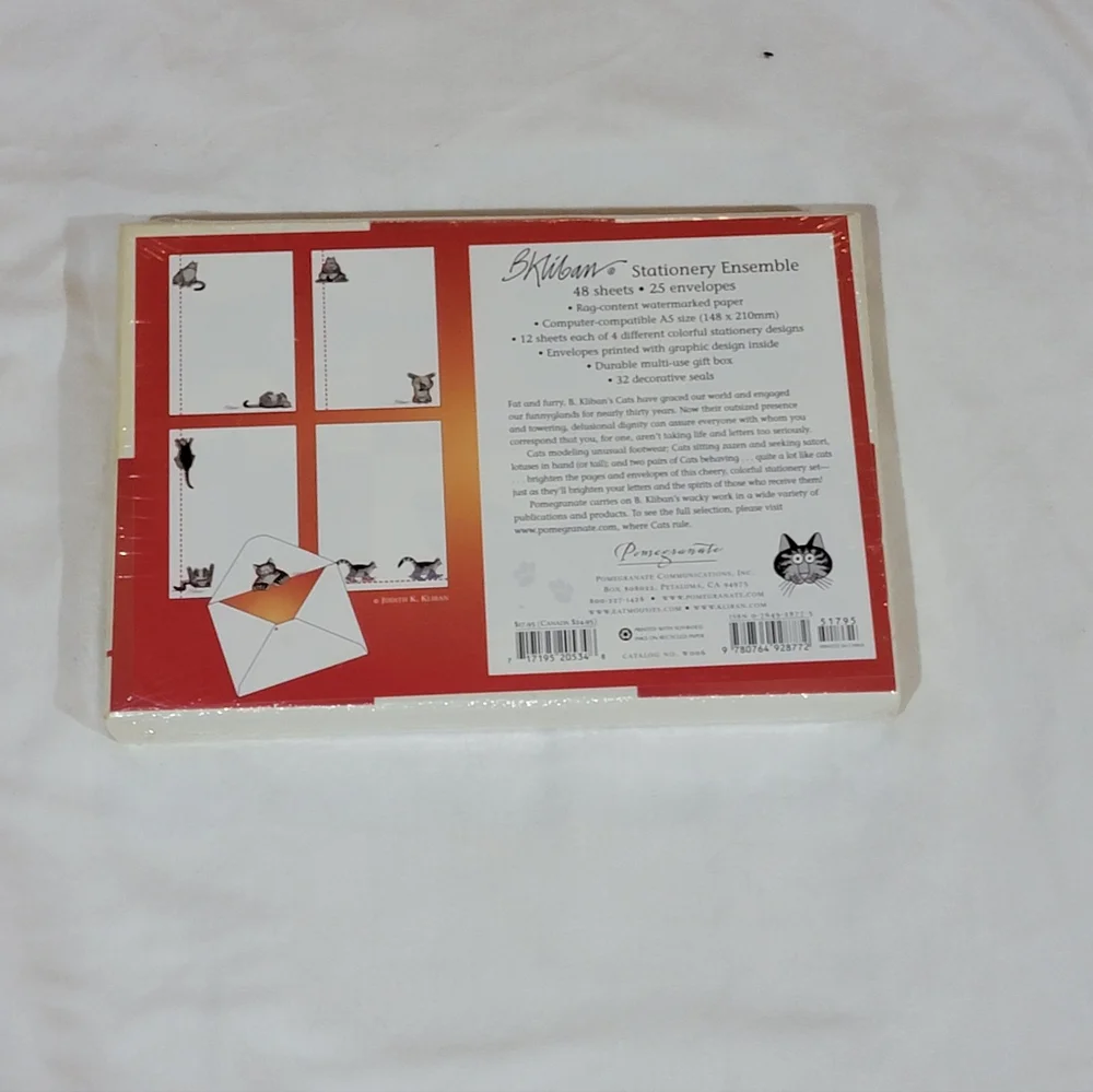 SEALED NEW Vintage 80s Kliban Cats Note Card Stationary Ensemble Set